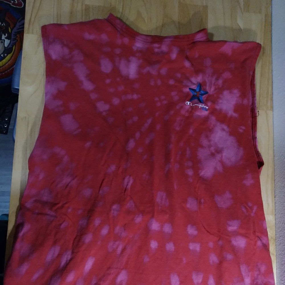 Vintage Champion Logo Tie Dye Tank Top
